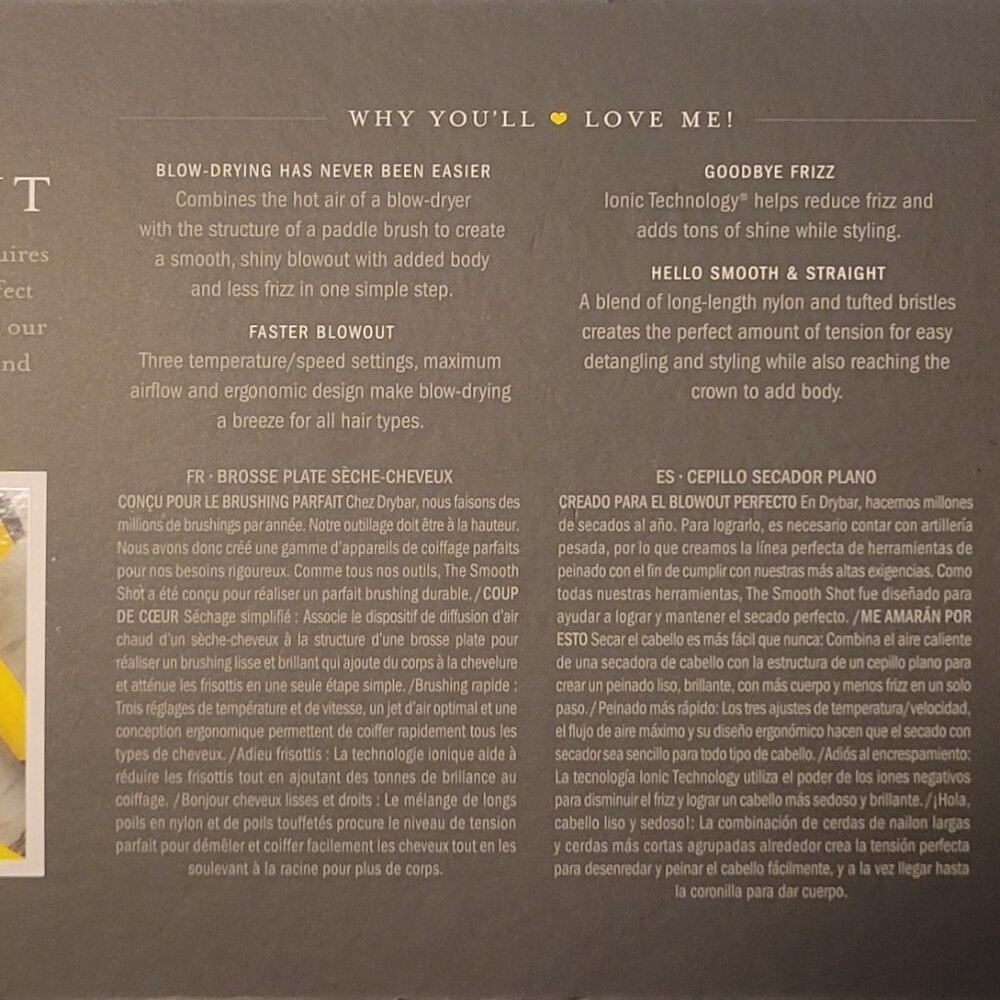 drybar the smooth shot paddle brush blow-dryer - open box - Picture 4 of 5